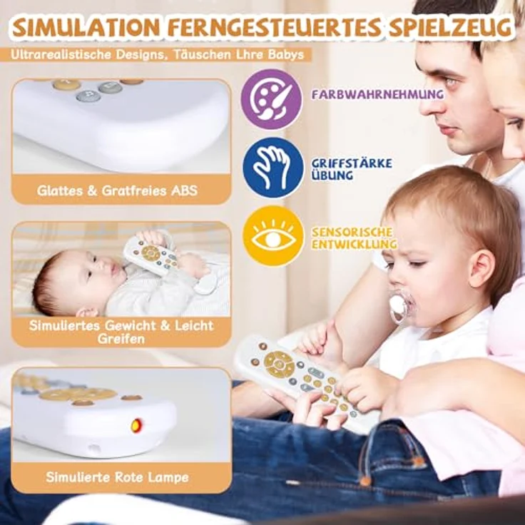Orzbow Baby Spielzeug, Einstellbare Lautstärke Fernbedienung mit Musik und Klangeffekten, Montessori Lernspielzeug, Weiß – Bild 4