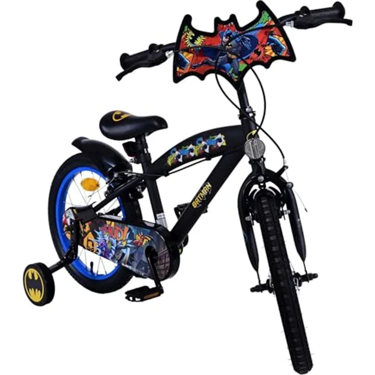 Batman Kinderfahrrad Jungen - 12, 14 oder 16 Zoll Schwarz - Zwei Handbremsen bis 60 kg, 85% zusammengebaut, 4 - 6 Jahre, Lenkerhöhe einstellbar – Bild 5