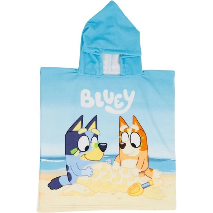 Bluey Badeponcho für Kinder, Kapuzenponcho aus weichem Polyester, 55x110 cm