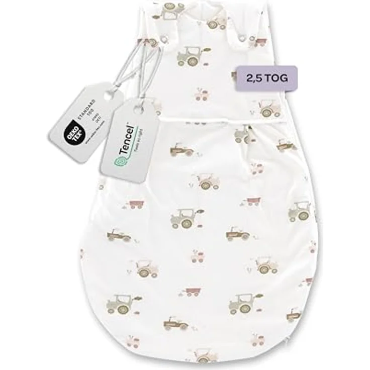 Träumeland LIEBMICH Babyschlafsack Little Farm grün | mitwachsender Ganzjahresschlafsack für Sommer und Winter | 2.5 TOG | Öko-Tex 100 zertifiziert | ab 0 Monate – Bild 2
