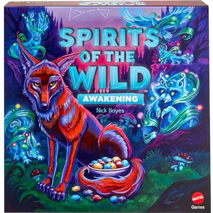 Mattel games Spirits of the Wild - The Awakening, Brettspiel für 2 Spieler mit bunten Aktionssteinen und magischen Kartenelementen – Bild 2