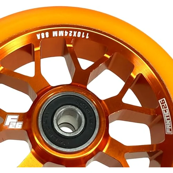 Fantic26 Spy7 Stunt-Scooter Rolle 110mm Abec11 Orange/Pu Orange – Bild 2