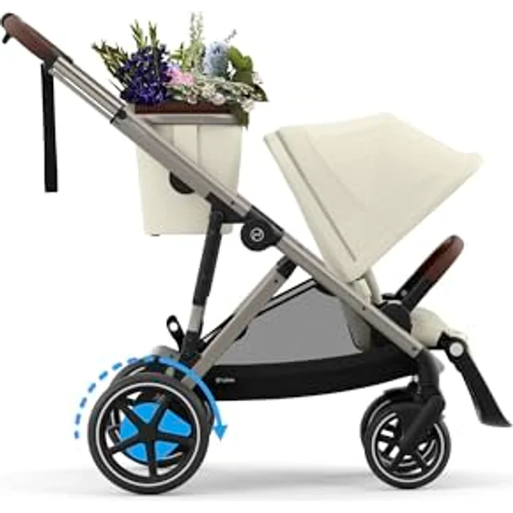 Cybex eGazelle S, Kinderwagen mit elektrischem Antrieb und Wiegefunktion, großer Einkaufskorb, Multi-Terrain-Support – Bild 11