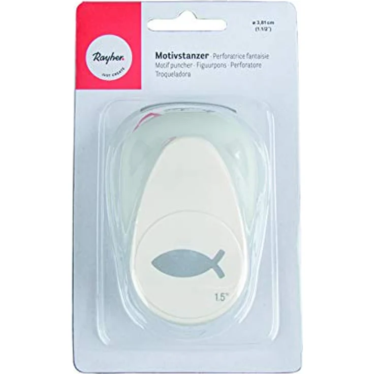 Rayher Hobby 89854000 Motivstanzer Fisch, ø 3,81 cm- 1,5 Zoll, geeignet für Papier/Karton bis zu 200g/m² – Bild 2