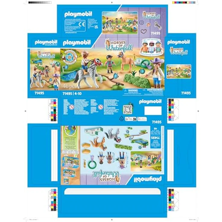 PLAYMOBIL 71495 Ponyturnier Spielset, mehrfarbig, mit Turnierplatz und verschiedenen Hindernissen aus recycelten Materialien – Bild 8