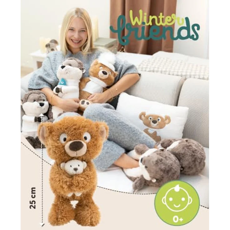 NICI Kuscheltier Bär Capiccino, Strickteddy 25 cm, braun, aus Plüsch Polyester – Bild 2