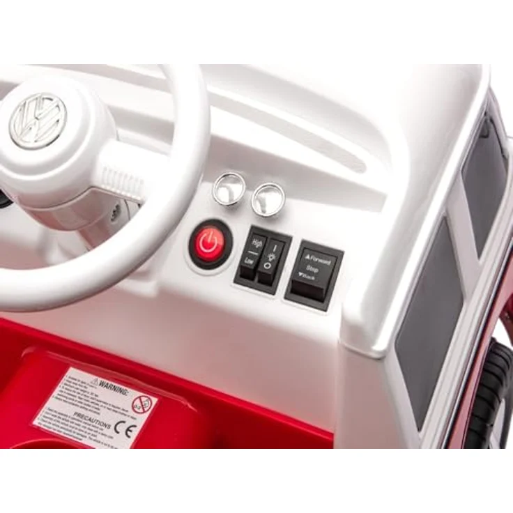 schnaeppchenmeile-online VW Bus T1 Kinder Elektroauto 12V mit zwei Motoren, Bluetooth-Audio, Kunstledersitz und Fernbedienung – Bild 6