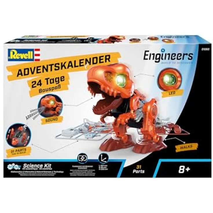 Revell Control Adventskalender Engineers „Electric T.Rex“, Premium-Qualität mit benutzerfreundlichem Handling und vielseitiger Verwendbarkeit – Bild 2