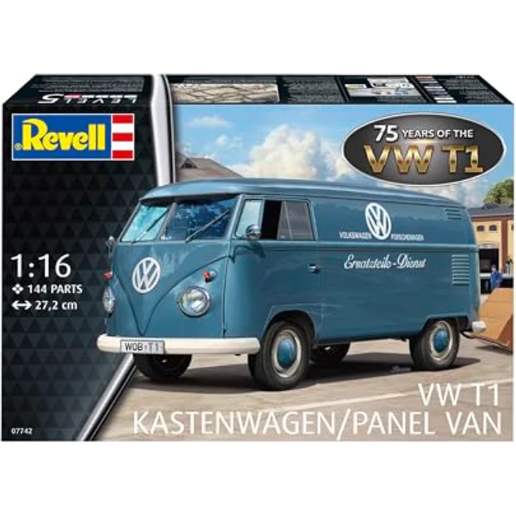 Revell VW T1 Panel Van 1:16 Bausatz, Maßstabsgetreue Reproduktion mit hochdetailliertem Motor und beweglichen Türen, 75 Jahre VW T1 – Bild 2