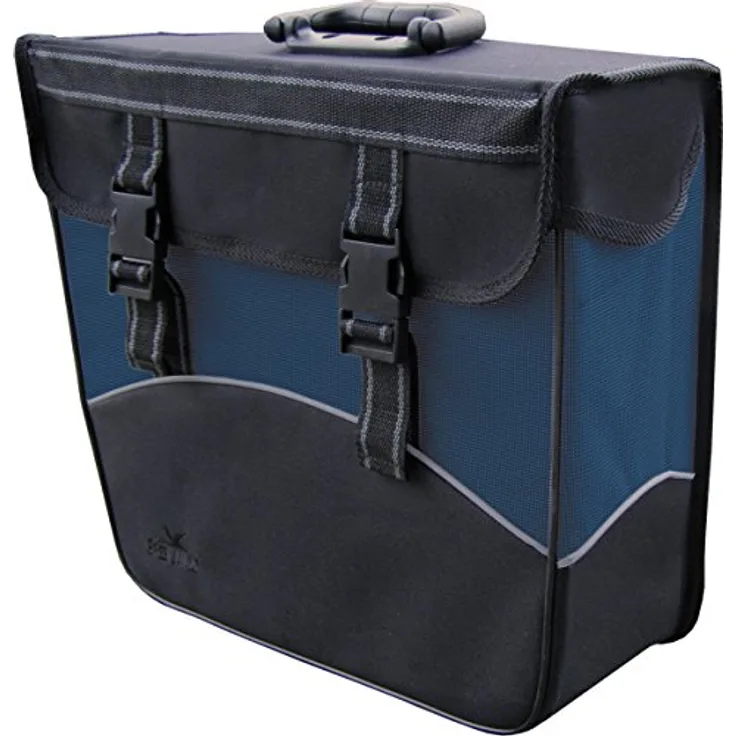 Greenlands Fahrradtasche Packtasche Einkaufstasche Shoppingtasche schwarz blau (Links)