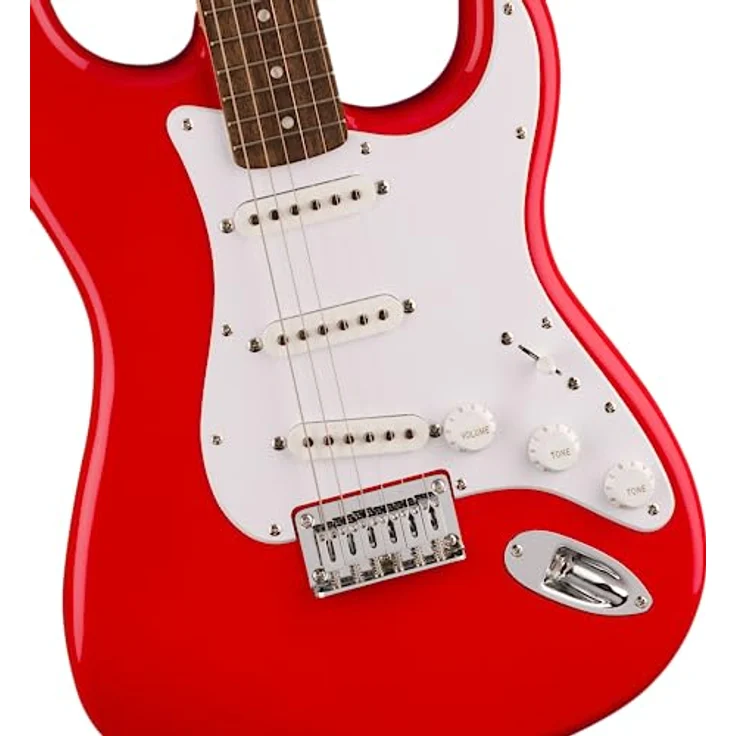 Fender Squier Sonic Stratocaster HT IL, elektrische Gitarre mit Squier Single-Coil-Tonabnehmern, 6-Sattel-Hardtail-Brücke, roter Korpus – Bild 3
