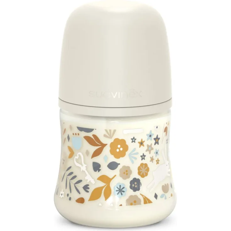 Suavinex Wonderland SX Pro Physiological Anti-Colic Babyflasche, 150 ml, Slow Flow, Liberty Cream, für eine natürliche Stillähnliche Ernährung, reduziert Koliken