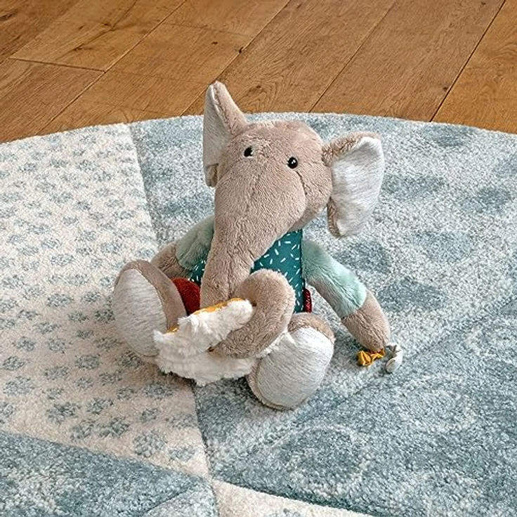 sigikid 43164 Babyaktivspielzeug Stofftier Elefant, Mint/grau – Bild 4