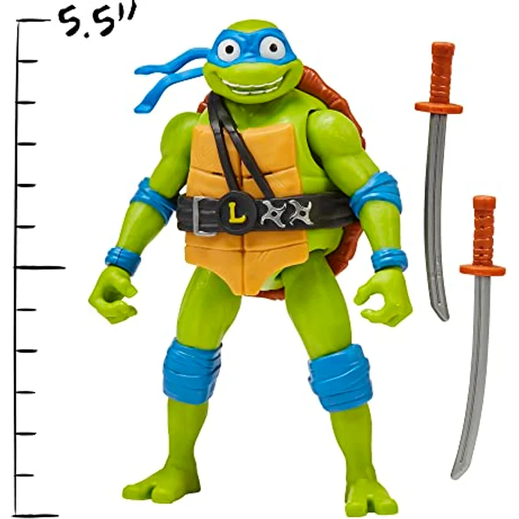Playmates Toys Sammelfigur Teenage Mutant Ninja Turtle - Ninja Shouts - Leonardo (NEU & OVP) mit authentischem Sound und Katanas – Bild 4
