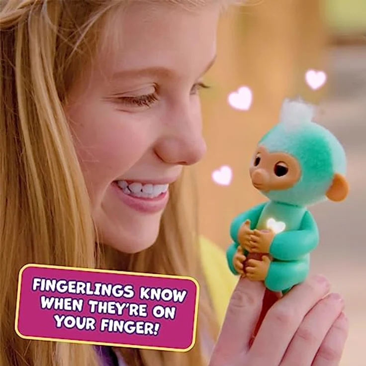 Fingerlings Monkey Blue Leo - Interaktives Äffchen mit Ton-, Bewegungs- und Berührungsreaktionen – Bild 2