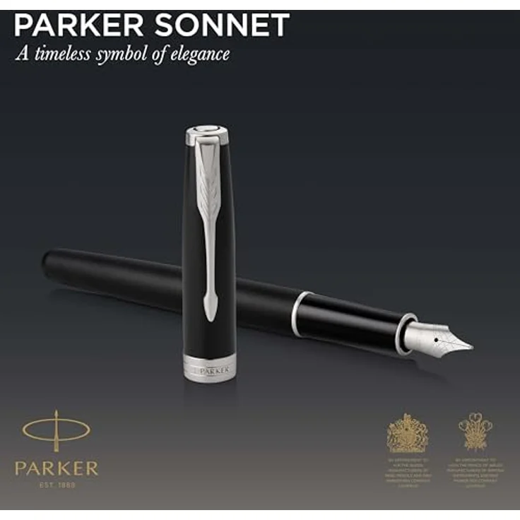 Parker Pen Sonnet, eleganter Schreibstift in Silber und Schwarz, hochwertige Verarbeitung und zeitloses Design – Bild 2