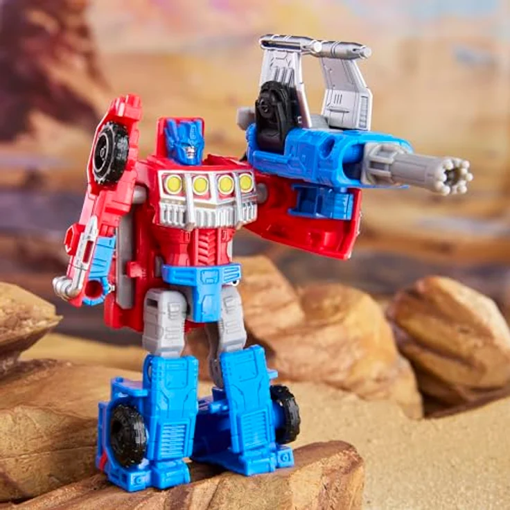 Hasbro Transformers CYBERWORLD Armored Cyber, Optimus Prime Figur 10 cm wandelbar vom Roboter zum Lastwagen mit Blaster-Zubehör – Bild 8