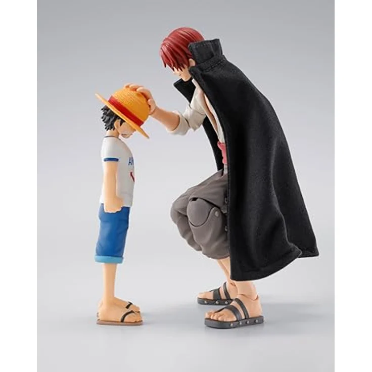 TAMASHII NATIONS S.H.Figuarts Shanks & Monkey D. Luffy - Childhood - Actionfigur mit austauschbaren Teilen und Stoffumhang, offiziell lizenziert – Bild 4