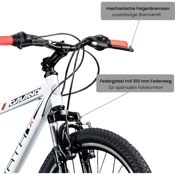 Galano Mountainbike Hardtail 26 Zoll Path MTB Fahrrad 21 Gang Mountain Bike 26" (weiß/schwarz, 46 cm) – Bild 3
