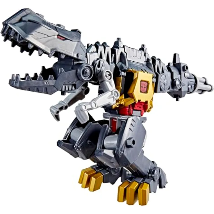 Transformers CYBERWORLD Grimlock Chomp & Battle Action Figure, 22,5 cm große bewegliche Figur mit Mech-Rüstung und Mampf-Aktion, Dinosaurier- und Roboter-Modus