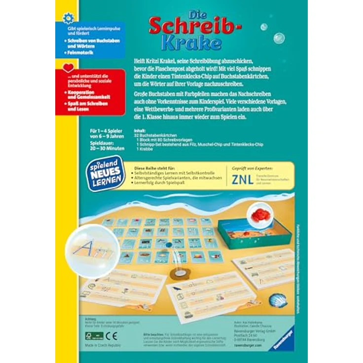 Ravensburger Die Schreib-Krake, Lernspiel zur Förderung der Schreibkompetenz mit unterschiedlichen Schwierigkeitsgraden, Made in Europe – Bild 5