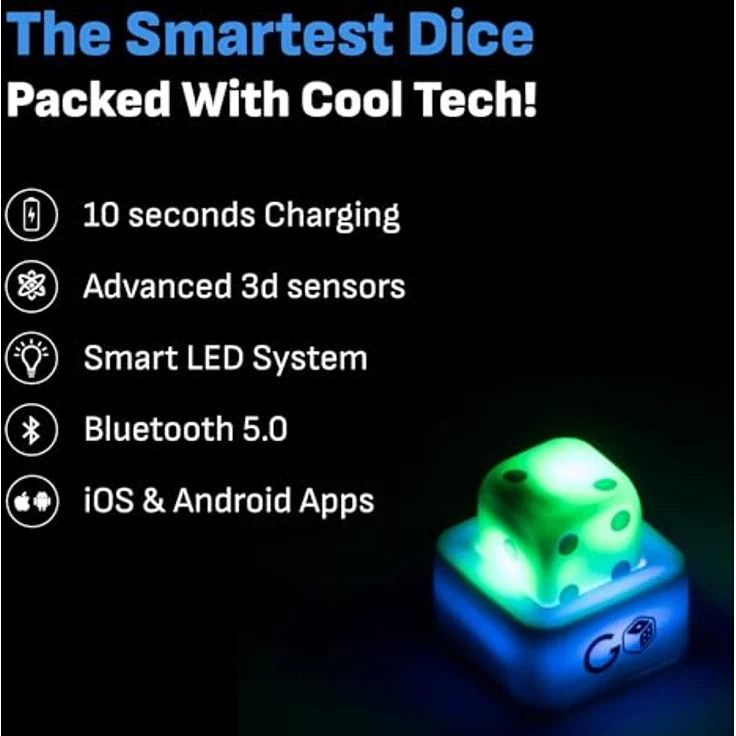 GoDice Full Pack - 6 intelligente, verbundene Würfel. Bringt die besten Würfelspiele Aller Zeiten ins 21 Jahrhundert. Lehrreiche, unterhaltsame Innovative Spiele für Familie, Freunde und Spieleabende – Bild 4