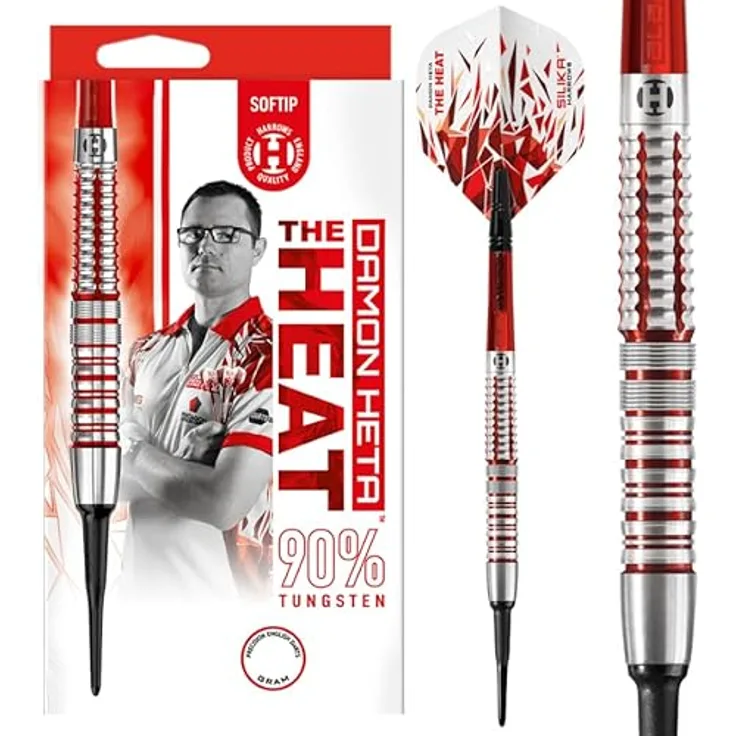 Harrows Damon Heta V2, 90% Softdarts, 20 Gramm, präzise Verarbeitung für optimale Spielperformance