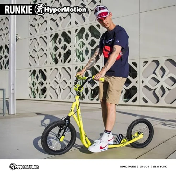 HyperMotion RUNKIE City Scooter, 16 Zoll mit Luftreifen, höhenverstellbarem Lenker und V-Brake, bis 100 kg Belastung – Bild 12