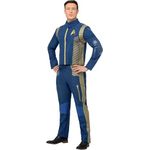 Smiffys Commander-Uniform Star Trek Discovery, Jacke und Hose mit Ellenbogen-Patches und goldenen Details