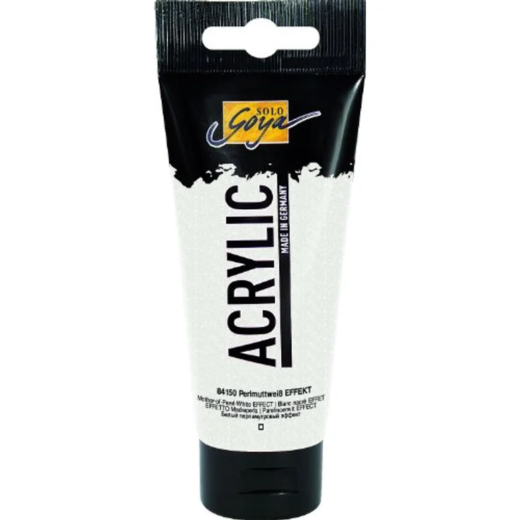 KREUL Solo Goya Acrylic 100 ml Tube, perlmuttweiß, hochpigmentierte Acrylfarbe in Studienqualität, wasserverdünnbar, schnell trocknend, gut deckend und wasserfest – Bild 1