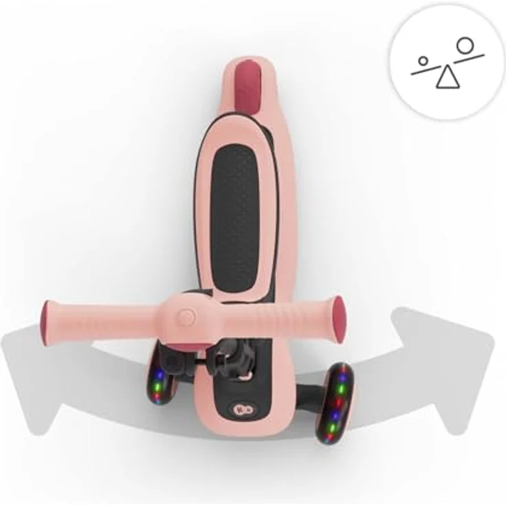Kinderkraft HALLEY 2, 2-in-1 Balance-Kinderroller mit höhenverstellbarem Sitz (25–33 cm), klappbar, 4 Lenkerhöhen, LED-Räder, Rosa – Bild 9