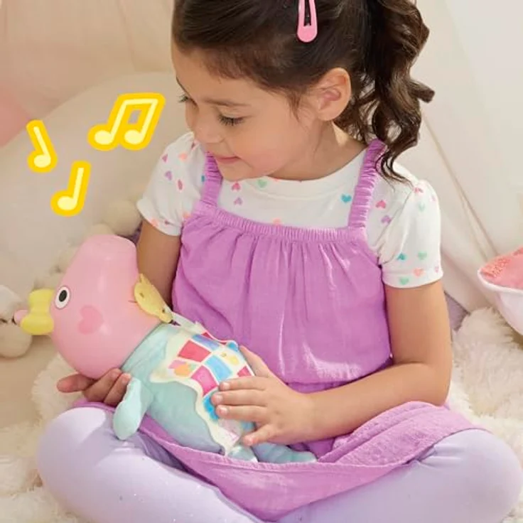 Hasbro Peppa Pig Oinks & Snuggles Evie, Interaktive Kuschelpuppe mit über 20 Soundeffekten und Zubehör – Bild 2