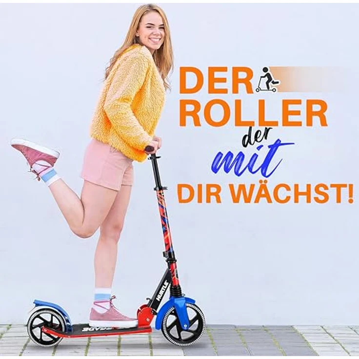 Hurtle Hurtle Scooter, Klappbarer Kick Scooter für Teenager, Aluminiumlegierung, verstellbarer T-Bar Lenker, 2-Rad-Design, für Fahrer bis 100 kg – Bild 9