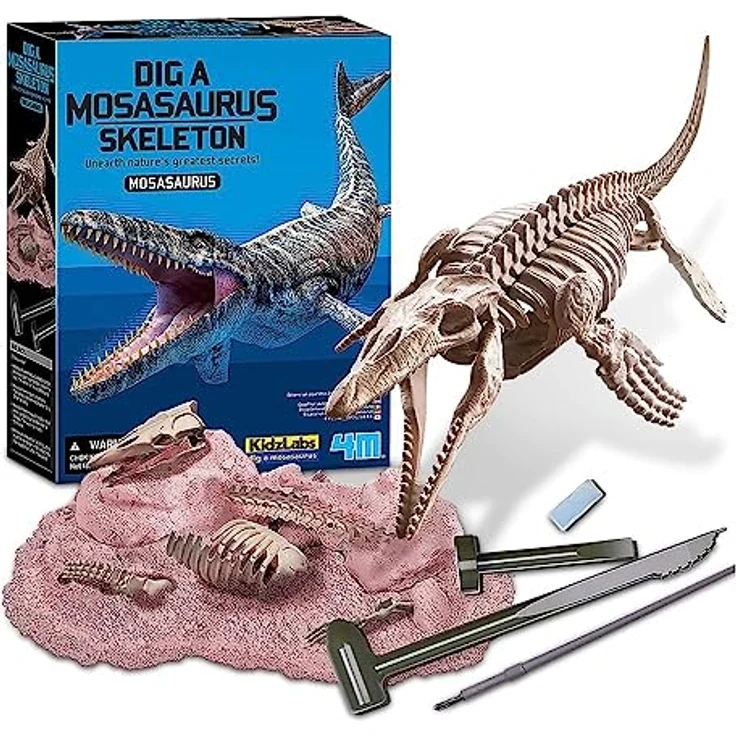 4M KidzLabs Dinosaurier Ausgrabung Mosasaurus, Experimentierkasten mit Hammer, Meißel und mehr für lehrreiche Paläontologie-Erfahrung – Bild 2