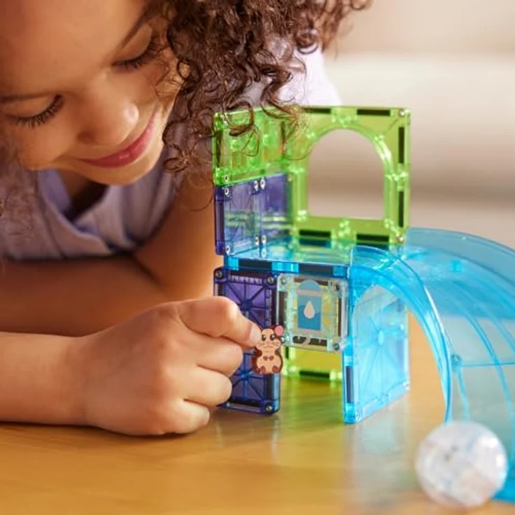 MAGNA-TILES® Hamsterball 13-teiliges Magnetbauset mit Hamsterfigur und rutschendem Element für kreative Spielideen, farbenfroh – Bild 5