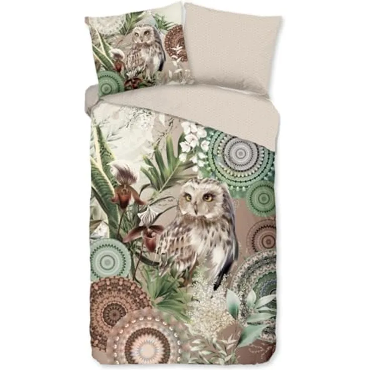 hip Biber Bettwäsche KIRJA natürlich 100% Reine Baumwolle flauschig weich & warm atmungsaktiv Bettwäscheset Kissenbezug 80x80 cm 135 cm x 200 cm beige-braun