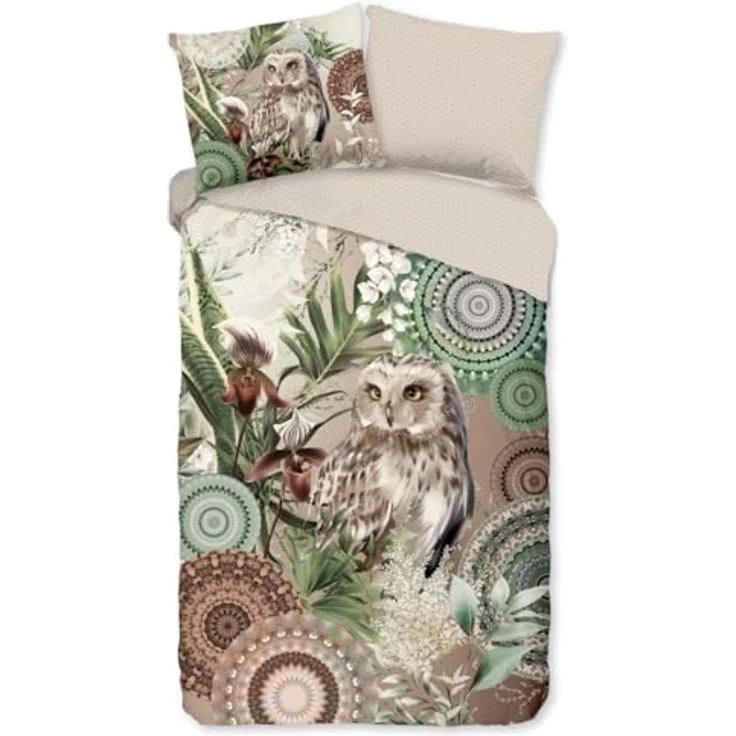 hip Biber Bettwäsche KIRJA natürlich 100% Reine Baumwolle flauschig weich & warm atmungsaktiv Bettwäscheset Kissenbezug 80x80 cm 135 cm x 200 cm beige-braun – Bild 1