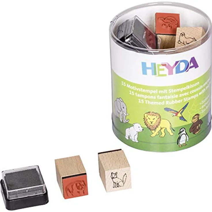 Heyda 204888491 Heyda 204888491 Stempel-Dose (Zoo-Tiere) Motivgröße: ca. 1,5 x 1,5 cm - Preisvergleich