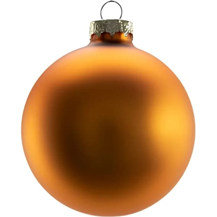 TrendLine Weihnachtskugeln aus Glas Ø 8 cm Bernstein 6 Stück Christbaum- & Feiertagsschmuck – Bild 2
