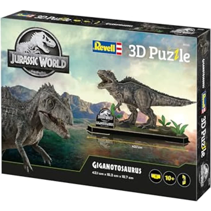 Revell Jurassic World - Giganotosaurus 3D-Puzzle, leicht zusammenzubauendes Modell mit Dioramaplatte, ideal für Dinosaurier-Fans – Bild 4