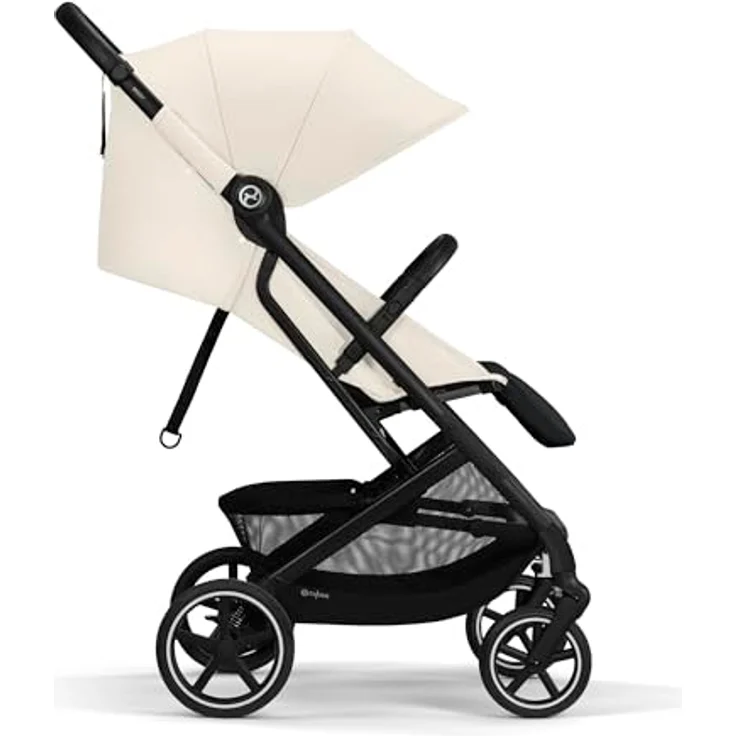 Cybex Gold Kinderwagen Beezy mit One-Pull Harness, Ab Geburt bis ca. 4 Jahre (max. 22 kg), Kompakt und ergonomisch, Canvas White (Weiß mit schwarzem Rahmen) – Bild 3