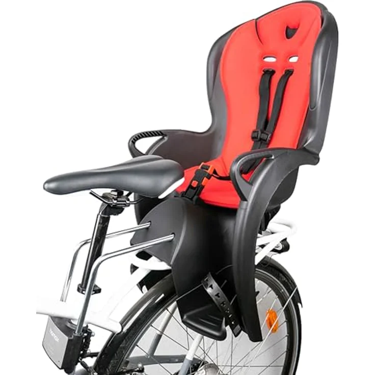 HAMAX Fahrrad Kindersitz Kiss bis zu 22 kg - schwarz/rot – Bild 8