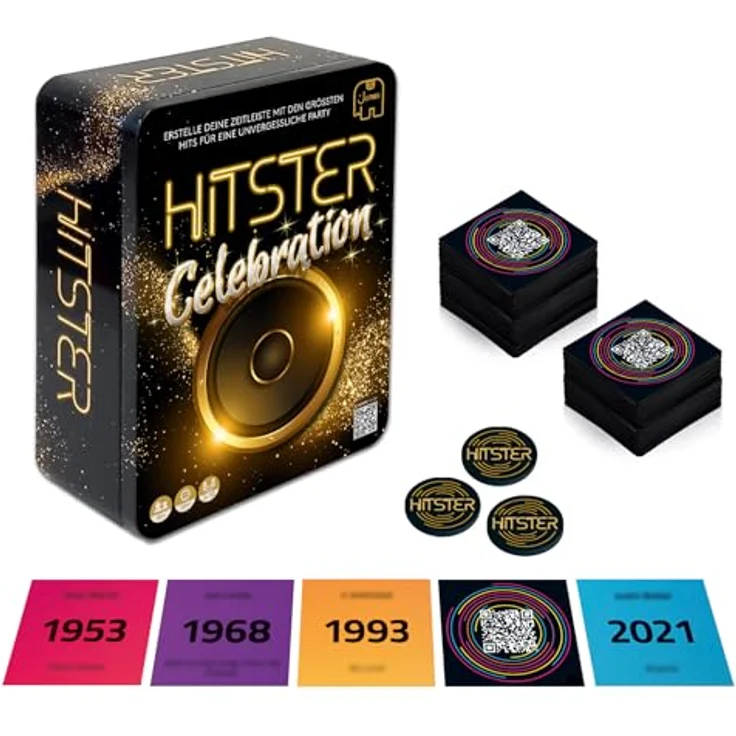 Jumbo Spiele Hitster Celebration ultimative Edition, Musikkartenspiel mit 308 Songs, für 2-10 Spieler, ab 16 Jahren – Bild 5