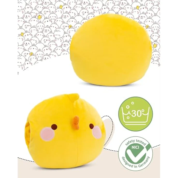 NICI Handmuff Piu Piu 33x33x10cm - Flauschiger Kinder Muff mit Piu Piu Gesicht für Mädchen, Jungen & Babys, Handwärmer ideal für kalte Tage - Gelb – Bild 3