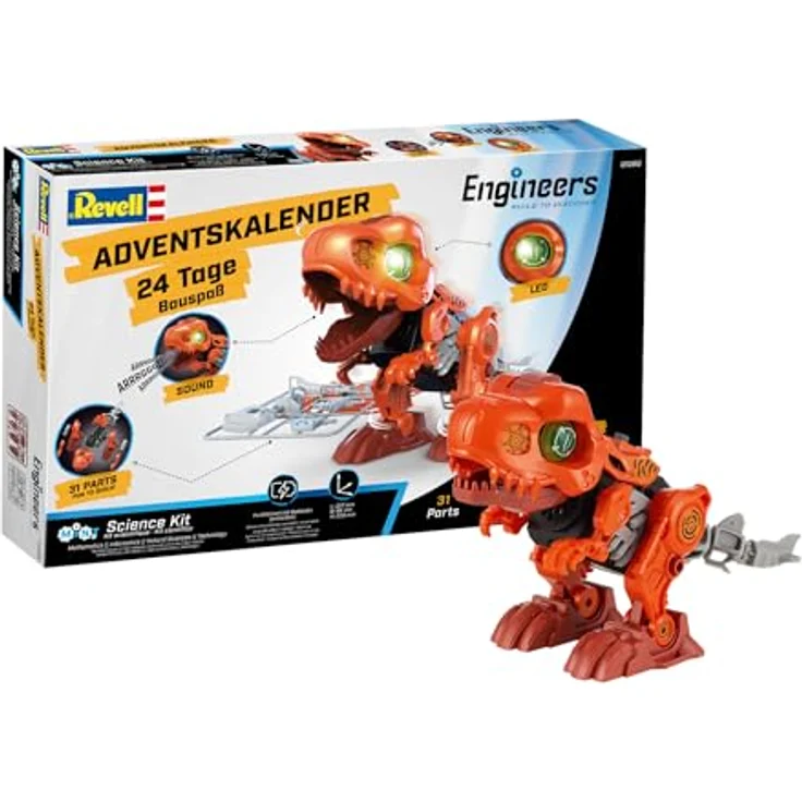 Revell Control Adventskalender Engineers „Electric T.Rex“, Premium-Qualität mit benutzerfreundlichem Handling und vielseitiger Verwendbarkeit – Bild 5
