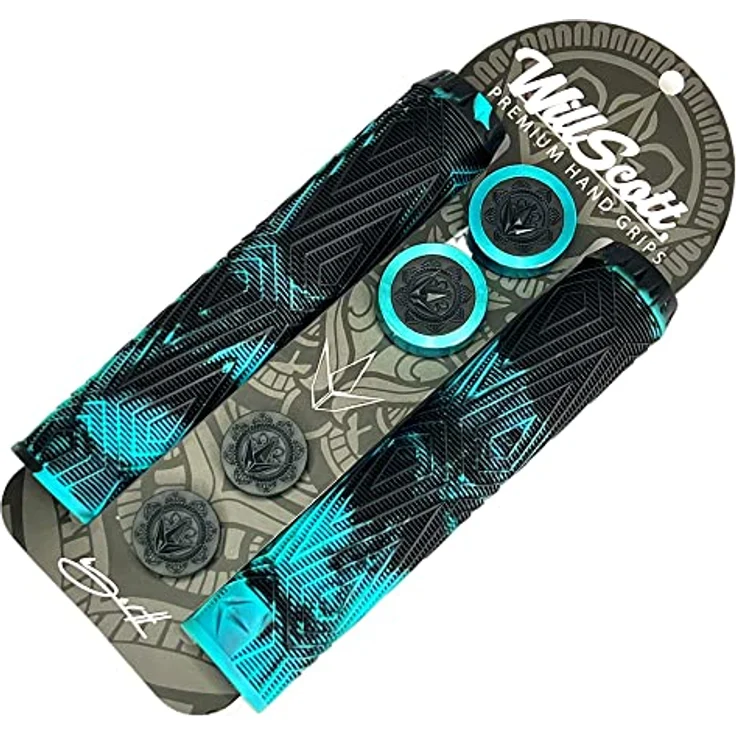 Blunt Stuntscooter Will Scott Signatur Griffe 170mm Schwarz/Türkis, hochwertiges Gummi, optimaler Halt – Bild 3