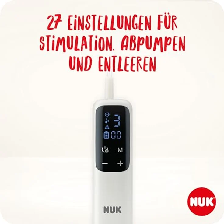 NUK Soft & Easy elektrische Milchpumpe | Brustaufsätze aus 100 % Silikon | Klein, leicht und leise | Akku für unterwegs | 24 mm & 27 mm Brustaufsätze | 1x Perfect Match Babyflasche – Bild 4