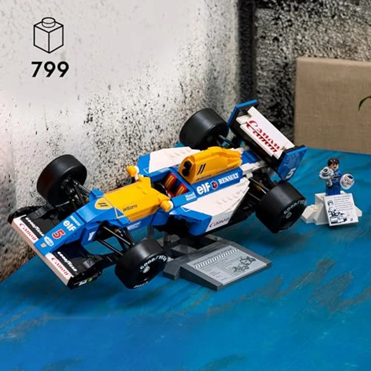 LEGO Icons 10353 Williams Racing FW14B, Modellauto mit Nigel Mansell Minifigur und funktionierender Lenkung, Mehrfarbig, 799 Teile – Bild 2