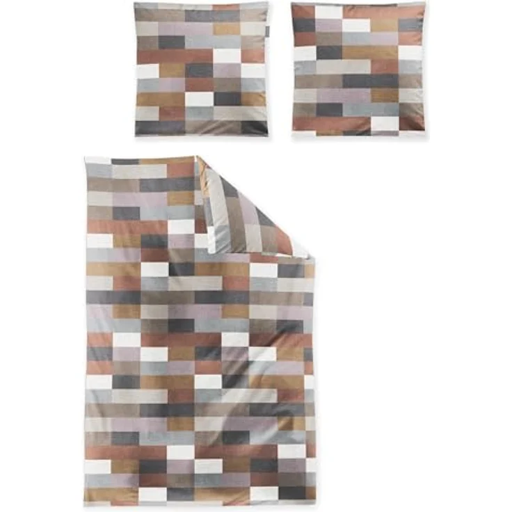 Irisette Edel-Feinbiber Bettwäsche Koala Kupfer 8534 135x200cm + 80x80cm - Kuschelig weich, mit Qualitätsreißverschluss – Bild 1