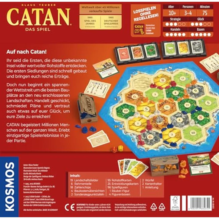 KOSMOS Catan - Das Spiel, Basisspiel Siedler von Catan, Strategiespiel für 3-4 Personen ab 10 Jahren, Brettspiel-Klassiker, Familienspiel, Gesellschaftsspiel – Bild 2
